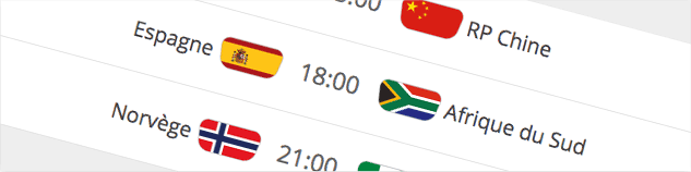 Le calendrier des matchs de la Coupe du Monde 2019 Le calendrier des matchs de la Coupe du Monde 2019