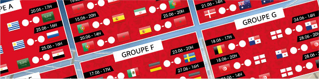 Le calendrier des matchs de la Coupe du Monde 2018 Le calendrier des matchs de la Coupe du Monde 2018