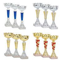 Lot de 12 coupes argent et or - hauteur moyenne de 21 cm.