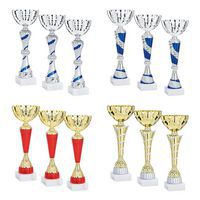 Lot de 12 coupes argent et or - hauteur moyenne de 30 cm.