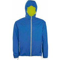 Coupe-vent doublé en nylon ROYAL/JAUNE FLU