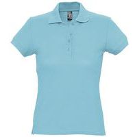 Polo personnalisable femme en coton maille piquée 170 BLEU ATOLL