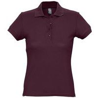Polo personnalisable femme en coton BORDEAUX