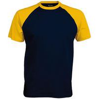 T-shirt bicolore Traditional marine jaune