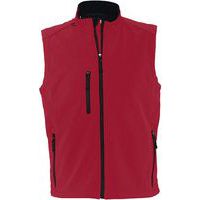 Veste sans manche homme zippée softshell en polyester ROUGE PIMENT