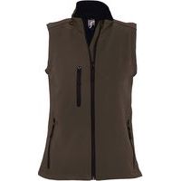 Veste sans manche femme zippée softshell en polyester CHOCOLAT FONCE