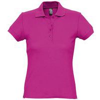 Polo personnalisable femme en coton FUCHSIA