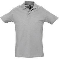 Polo personnalisable homme en coton GRIS CHINÉ