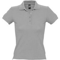Polo personnalisable femme en coton maille piquée 210 GRIS CHINÉ