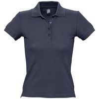 Polo personnalisable femme en coton maille piquée 210 MARINE