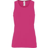 Débardeur personnalisable de sport femme en polyester ROSE FLUO 2