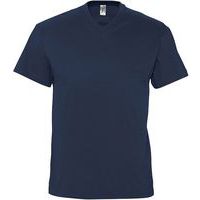 Tee-shirt personnalisable col V en cotonMARINE