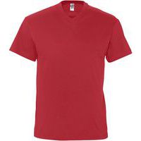 Tee-shirt personnalisable col V en coton ROUGE