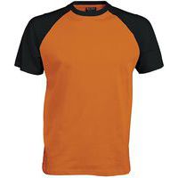 T-shirt bicolore Traditional orange noir