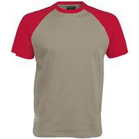 T-shirt bicolore Traditional gris rouge