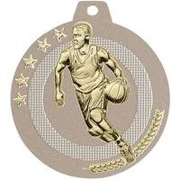 Médaille basket sable et or - highlight - 50mm