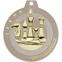 Médaille échecs sable et or - highlight - 50mm