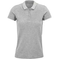 Polo personnalisable femme coton organique bio GRIS CHINÉ