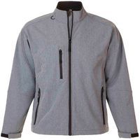 Veste homme zippée softshell en polyester GRIS CHINÉ