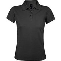 Polo personnalisable femme prime en polyester GRIS FONCE
