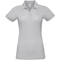Polo personnalisable femme prime en polyester GRIS PUR