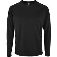 Tee-shirt personnalisable manche longue deSport homme en polyester NOIR