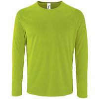 Tee-shirt personnalisable manche longue deSport homme en polyester VERTFLUO