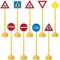 10 Pcs Panneaux de Signalisation pour Enfants Jouet Miniature Cônes de Route Jouet d'Apprentissage Précoce pour Garçons Filles