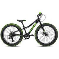 VTT Ado Fatbike - KS Cycling - Crusher - 24 pouces - noir/vert - 30 cm