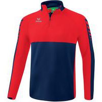 Sweat demi-zip adulte - Erima - Six Wings navy/rouge