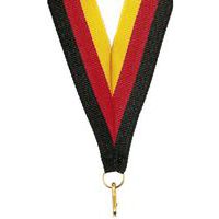 Ruban médaille jaune rouge et noir - 22mm