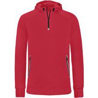 Sweat à capuche 1/2 zip Training rouge