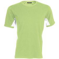 T-shirt bicolore Equipe vert lime blanc