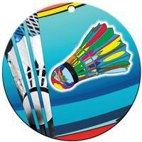 Médaille céramique - badminton - 70mm