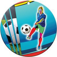 Médaille céramique - football féminin - 70mm