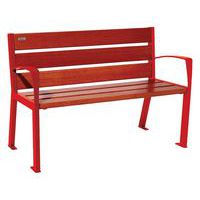 Banc Silaos accoudoirs 6 lames acier/bois - Procity