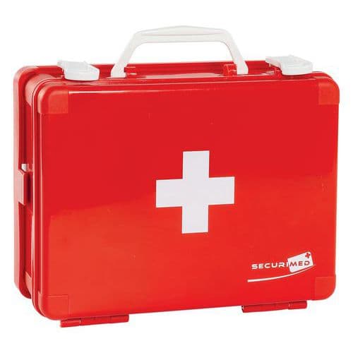 Trousse de secours URGENCE, valise avec poignée soin pour 10 personnes