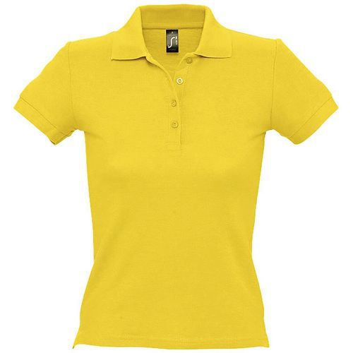 Polo personnalisable femme en coton maille piquée 210 JAUNE