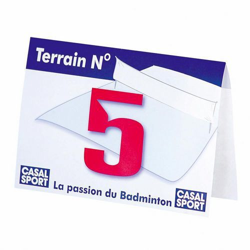 Carton de numérotation de terrains de badminton - Casal Sport