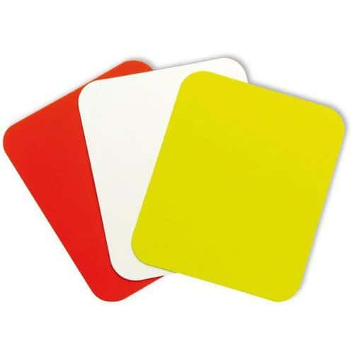 3 cartons arbitre jaune+rouge+blanc