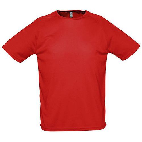 Tee-shirt personnalisable uni technic PES adulte rouge