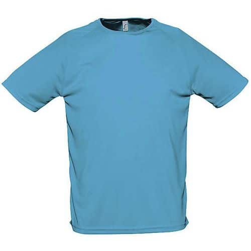 Tee-shirt personnalisable uni technic PES adulte bleu atoll