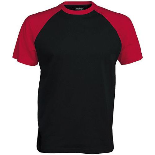T-shirt bicolore Traditional noir rouge