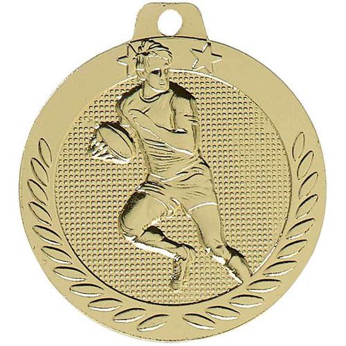 Médaille rugby or - 40mm