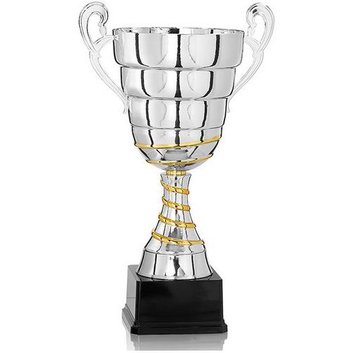 Coupe céramique argent avec coupelle imposante classique