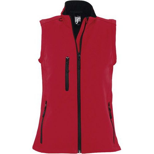 Veste sans manche femme zippée softshell en polyester ROUGE PIMENT