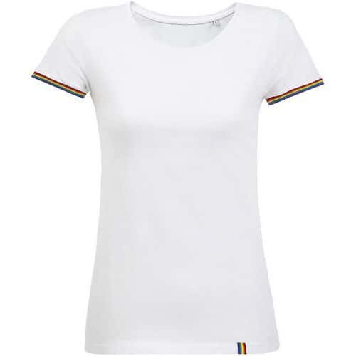 Tee-shirt personnalisable femme en coton BLANC/MULTICO