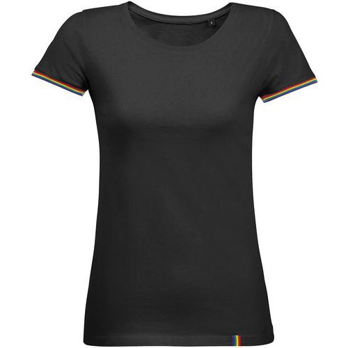 Tee-shirt personnalisable femme en coton NOIR/MULTICOLOR
