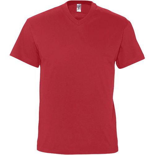 Tee-shirt personnalisable col V en coton ROUGE
