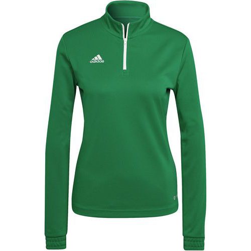 Sweat demi-zip femme - adidas - entrada 22 training vert/blanc